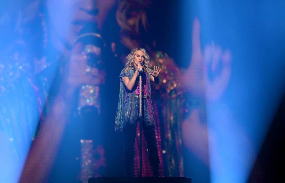 Carrie Underwood performs at the Bryce Jordan Center as part of The Denim and Rhinestones Tour on Friday, Feb. 10, 2023.