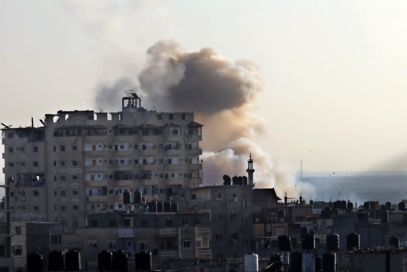 The United States will continue to support Israel while working to end hostilities in Gaza, U.S. Secretary of State Antony Blinken told diplomats from several Arab nations during an in-person meeting in Jordan Saturday. Photo by Ismael Mohamad/UPI