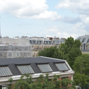 view of the eiffel tower from the apartment