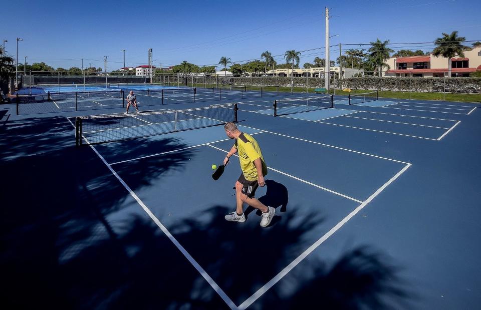Boynton Beach Tennis and Pickleball Center has six pickleball courts.