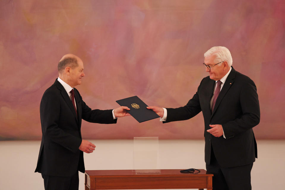 Kanzler Olaf Scholz (links) und Bundespräsident Frank-Walter Steinmeier. (Bild: Emmanuele Contini/Getty Images)