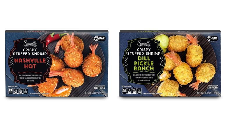 Specially Selected Stuffed Shrimp product boxes