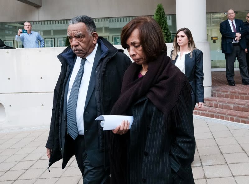 FILE PHOTO: Former Baltimore Mayor Catherine Pugh departs the U.S. District Court after she was charged with wire fraud and tax evasion related to sales of a self-published children's book, in Baltimore