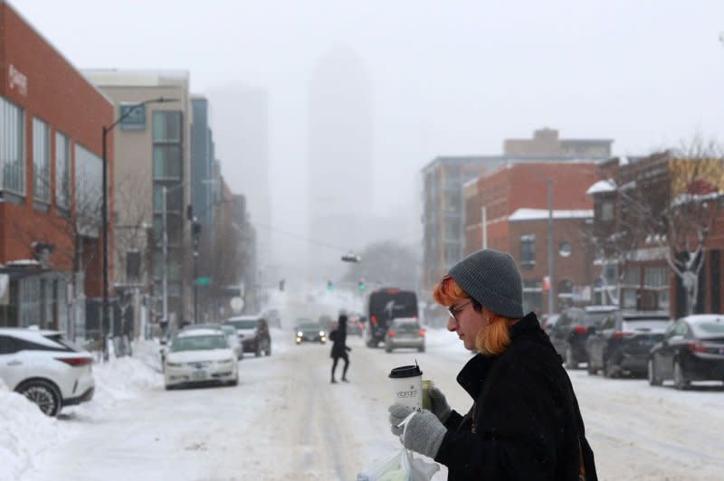 A severe winter storm brought blizzard conditions to Iowa, including the state capitol of Des Moines, on Saturday. Photo by Alex Wroblewski/UPI