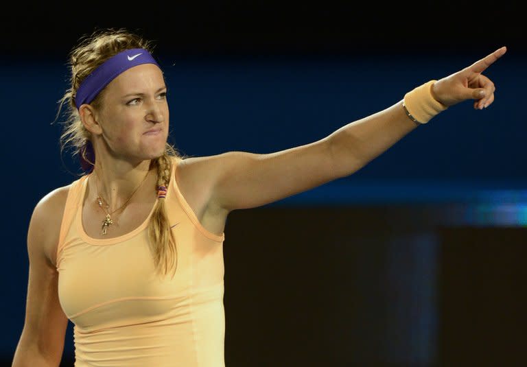 Belarus's Victoria Azarenka wins the Australian Open tennis tournament in Melbourne on January 26, 2013. The world number one's tennis-playing stock has never been higher, but further repairs to her image may be appropriate