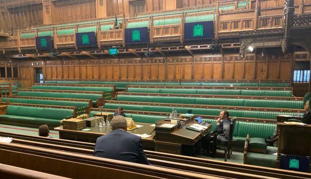 The empty House of Commons