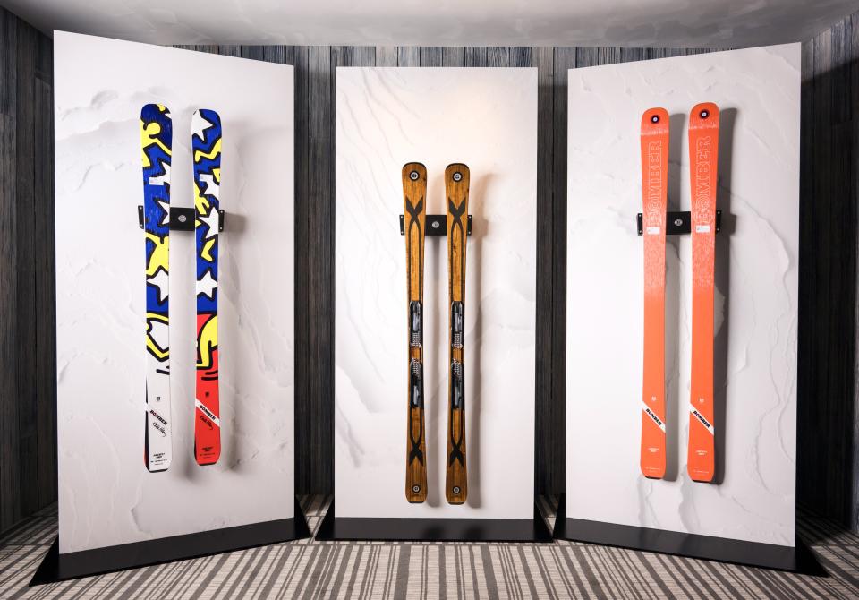 Bomber’s Keith Haring and Heritage Carbon Fiber skis, and for touring skiing, the Ascent 95P model.