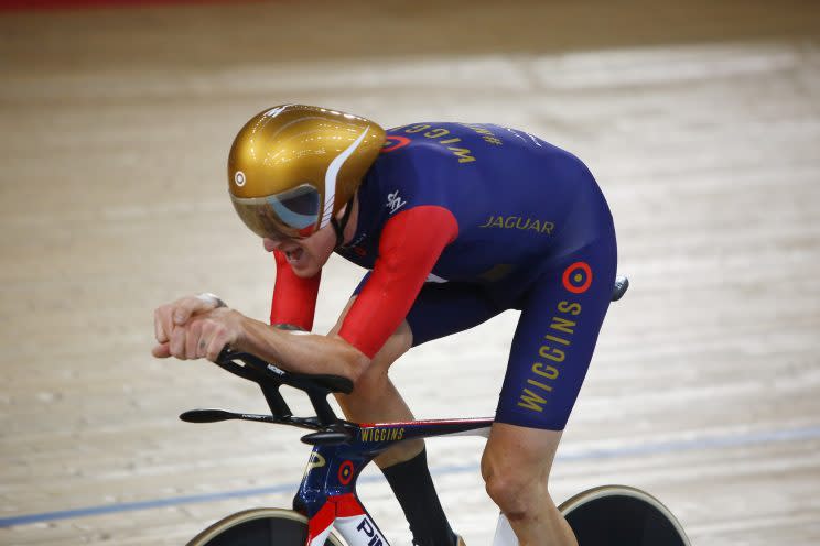 <p>Returning to the track, Wiggins set a new world record in the UCI’s prestigious hour record, riding 54.526 km in London.</p>