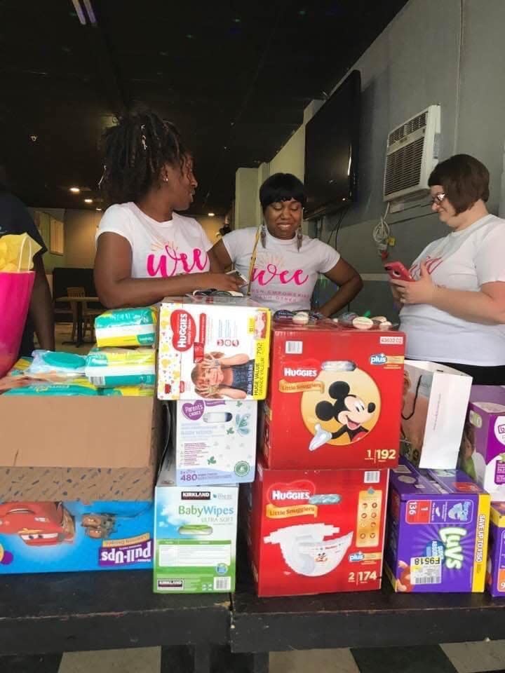 Women Empower Each Other collects diapers for young mothers.