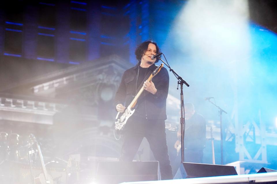 Jack White performs during the "Live From Detroit: The Concert at Michigan Central" at Roosevelt Park in front of the Michigan Central Station in Detroit's Corktown neighborhood on Thursday, June 6, 2024.