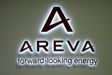 The logo of French nuclear reactor maker Areva is pictured in Le Bourget, France, October 14, 2014. REUTERS/Benoit Tessier/File Photo