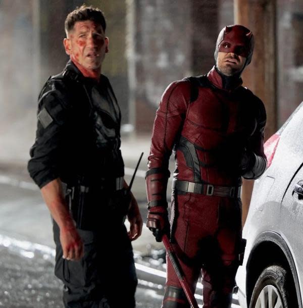 Jon Bernthal y Charlie Cox en el set de Daredevil: Born Again
