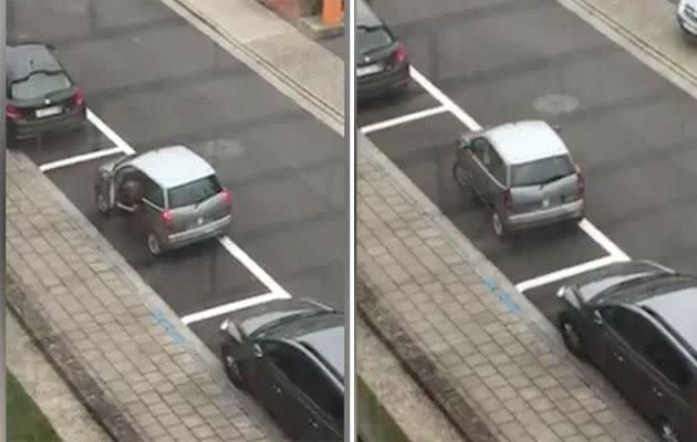 This woman seems unable to parallel park. Photo: Caters