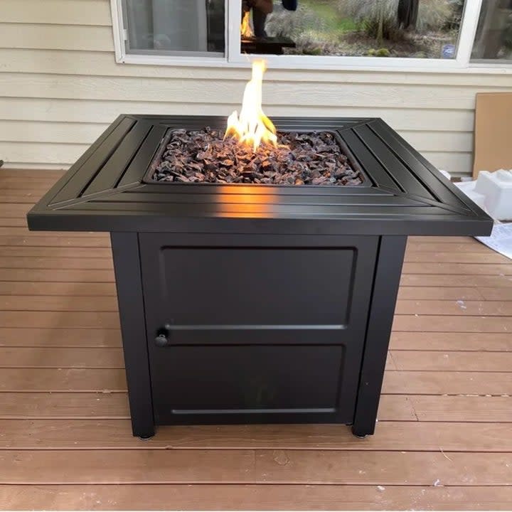 Reviewer's photo of the fire table