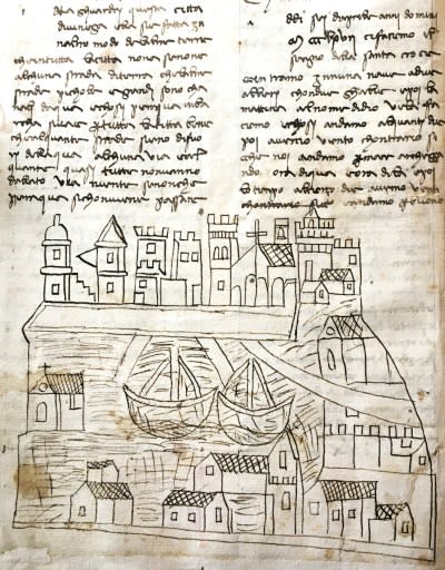 The sketch was found in a manuscript describing an Italian pilgrim's voyage to Jerusalem