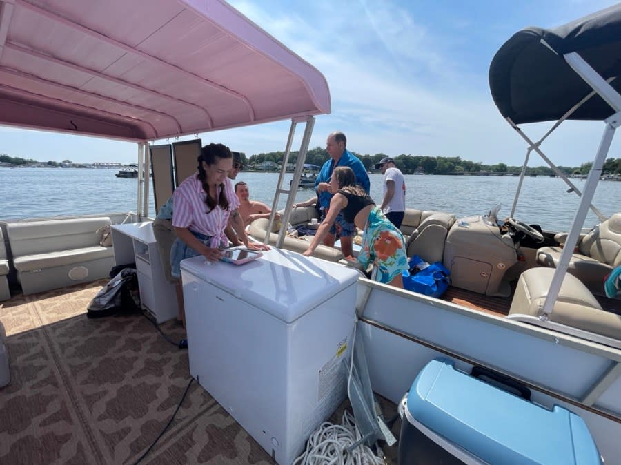 Ice Cream Afloat serves boaters on Spring Lake on July 7, 2023.