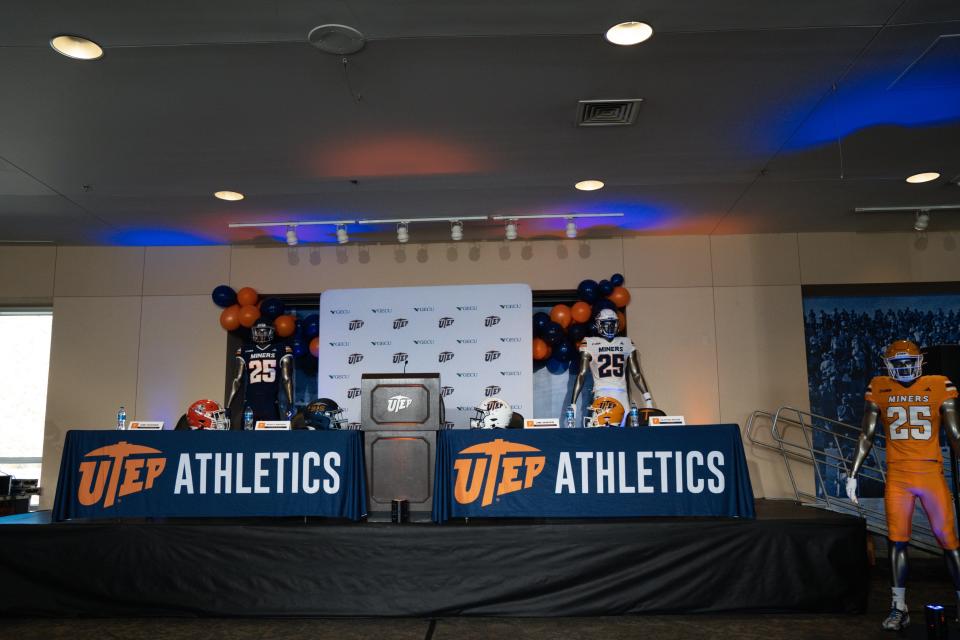 New UTEP head football coach Scotty Walden is being introduced as the new head football in a press conference at the Larry K. Durham Center Hall of Champions.