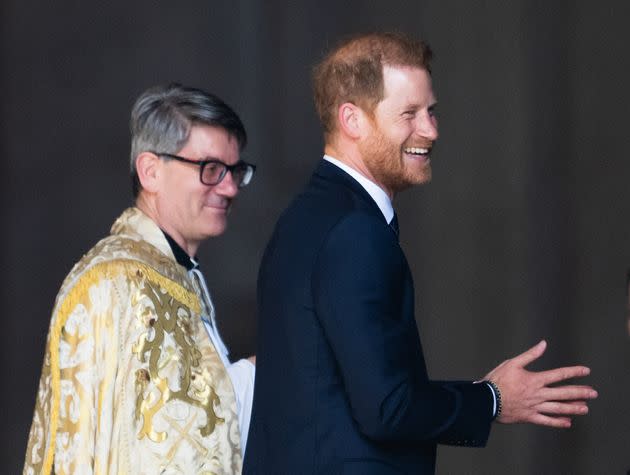 The Duke of Sussex attends The Invictus Games Foundation 10th Anniversary Service at St Paul's Cathedral on May 8 in London. 