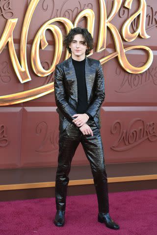 Timothée Chalamet attends Los Angeles premiere of 'Wonka.'