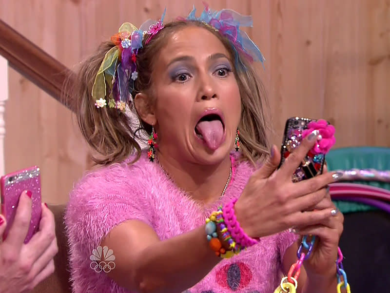 Jennifer Lopez Twerks in a Pink Cat Sweater with Jimmy Fallon in Hilarious Tonight Show Skit| The Tonight Show, TV News, Jennifer Lopez, Jimmy Fallon