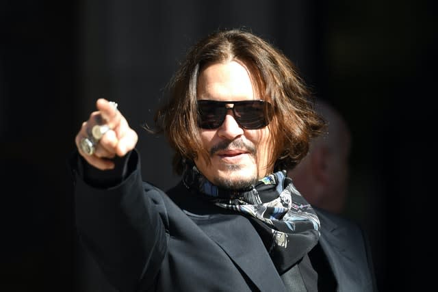 Actor Johnny Depp at the High Court in London