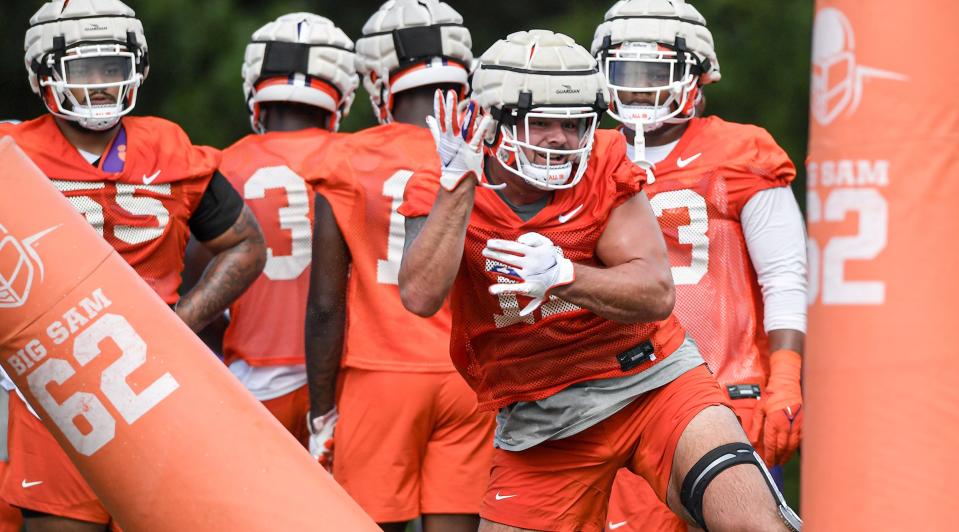 Clemson defensive lineman Bryan Bresee (11) during practice at the Poe Indoor Facility in Clemson Monday, August 8, 2022. 