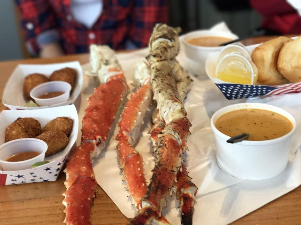 <p><strong><a href="https://www.yelp.com/biz/tracys-king-crab-shack-juneau-3" rel="nofollow noopener" target="_blank" data-ylk="slk:Tracy's King Crab Shack;elm:context_link;itc:0;sec:content-canvas" class="link ">Tracy's King Crab Shack</a>, Juneau</strong></p><p>"Can't describe the freshness and amazing taste of the king crab. 12 ounces of meat in one leg! Also had the crab bisque, which was super tasty, and the beer flight.... yum." — Yelp user <a href="https://www.yelp.com/user_details?userid=lCwUx00eonP1Z904YjR2RQ" rel="nofollow noopener" target="_blank" data-ylk="slk:Loan N.;elm:context_link;itc:0;sec:content-canvas" class="link ">Loan N.</a></p><p>Photo: Yelp/<a href="https://www.yelp.com/user_details?userid=pBhaCEcdbdDv76kMwm8Nng" rel="nofollow noopener" target="_blank" data-ylk="slk:Bradd F.;elm:context_link;itc:0;sec:content-canvas" class="link ">Bradd F.</a></p>