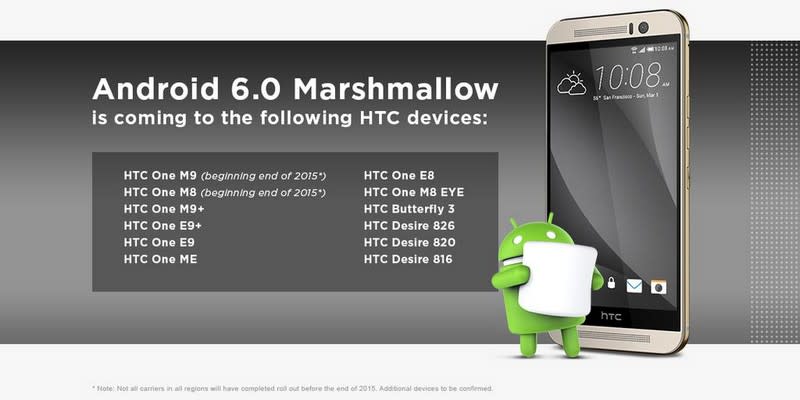 Desire 也有份！HTC 公布 12 款升級 Android 6.0 機種名單