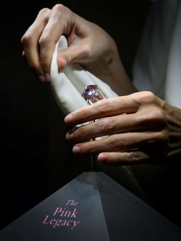 The rectangular-cut diamond has been graded 'fancy vivid' -- the highest possible grade of colour intensity