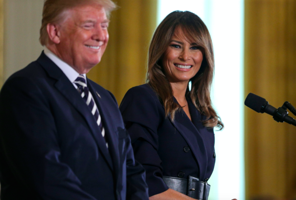 Donald Trump said his wife was in good spirits after her surgery (Picture: Rex)