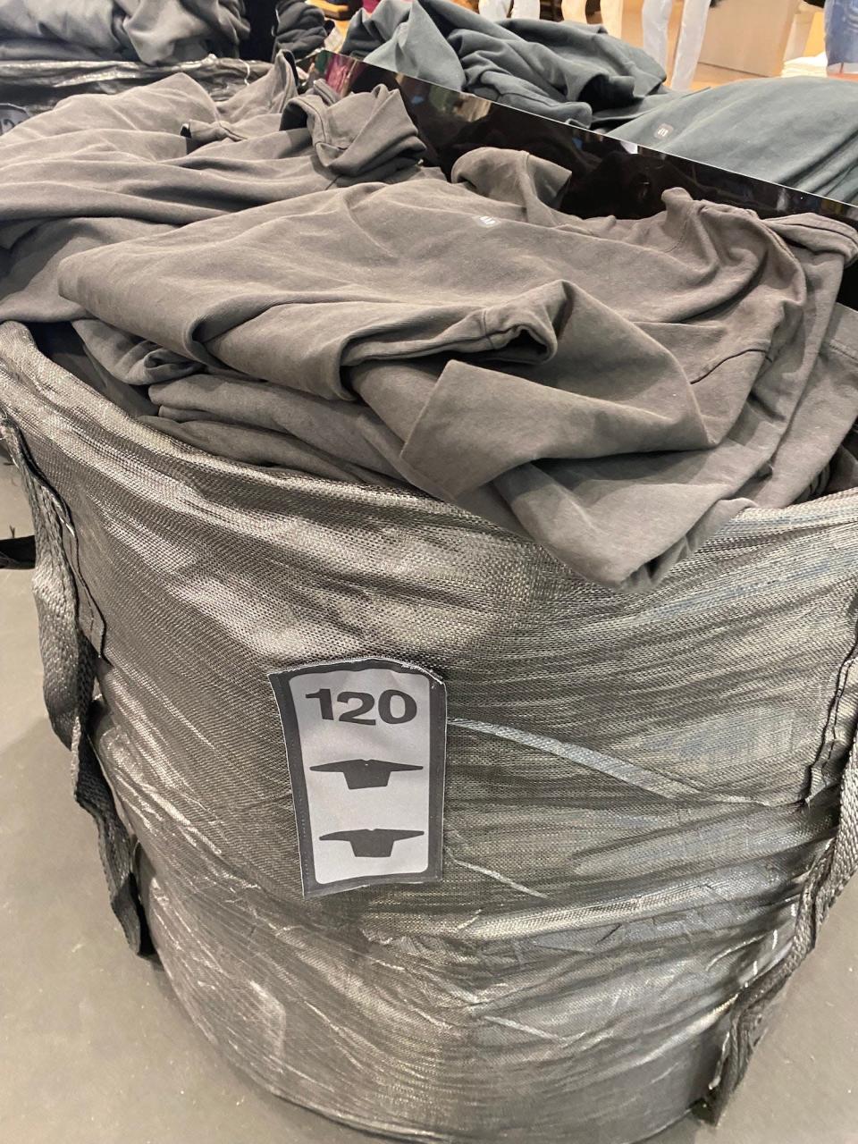 Yeezy x Gap shirts at a New Jersey store on August 17, 2022.