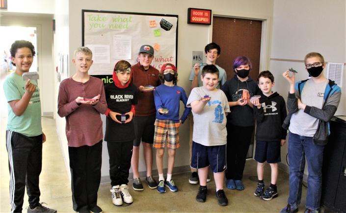 Students from Black River show off  3D printed cars they designed in a Project Term class.