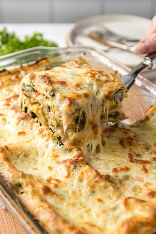 <p>Recipe Girl</p><p>If you’re looking for a lasagna that is lighter than most—and one that will use up some of your garden vegetables, then this lasagna is for you. Get the recipe for <strong><a href="https://www.recipegirl.com/garden-vegetable-lasagna/" rel="nofollow noopener" target="_blank" data-ylk="slk:Garden Vegetable Lasagna;elm:context_link;itc:0;sec:content-canvas" class="link rapid-noclick-resp">Garden Vegetable Lasagna</a></strong>.</p>