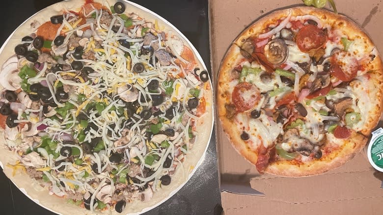 deluxe pizzas side by side