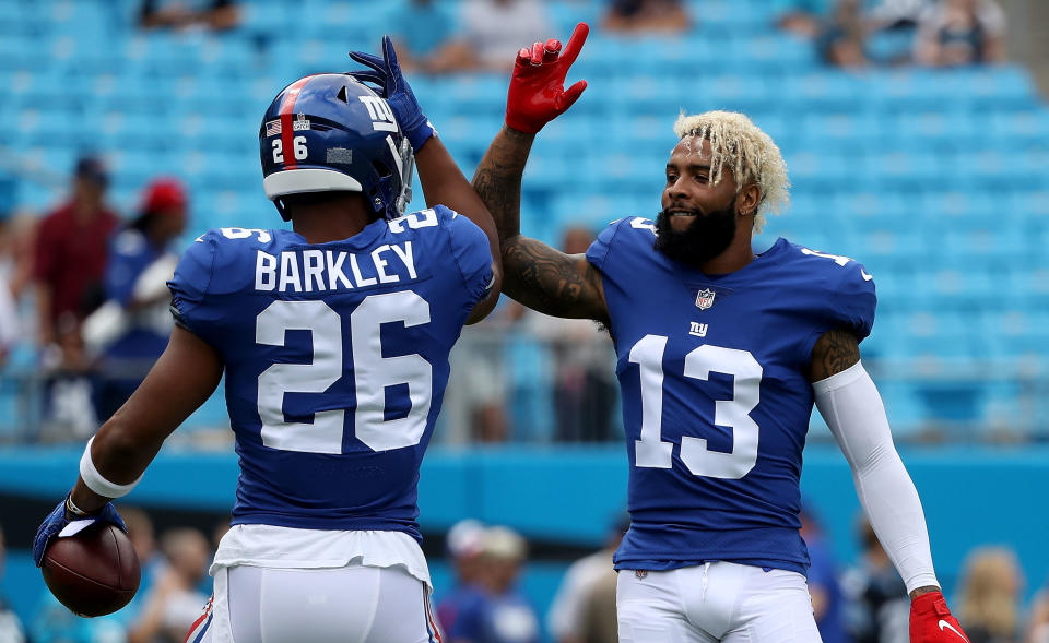 Saquon Barkley would welcome a reunion with Odell Beckham Jr. (Photo by Streeter Lecka/Getty Images)