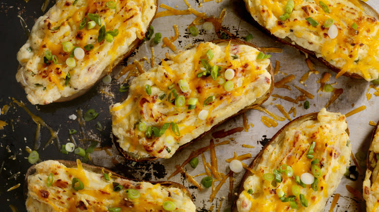 Assortment of baked potatoes  