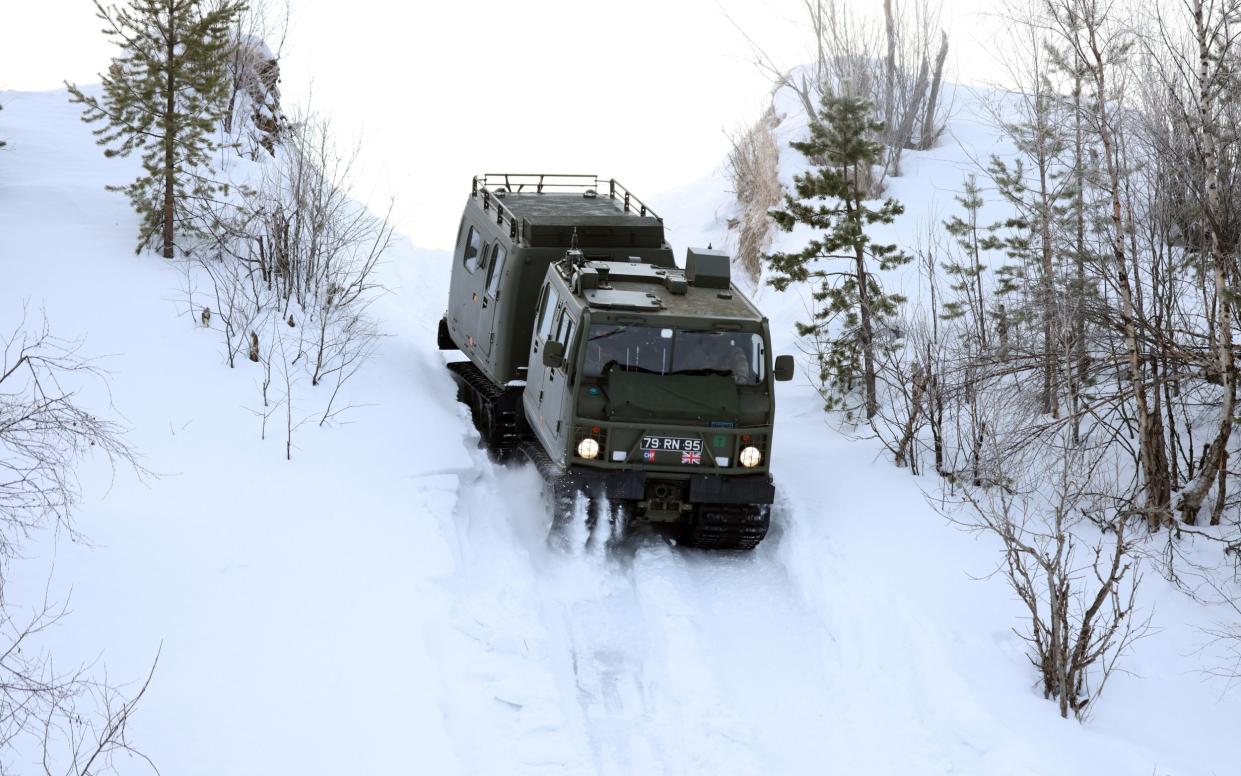 A Viking armoured vehicle on manoeuvres with the British Army in Norway