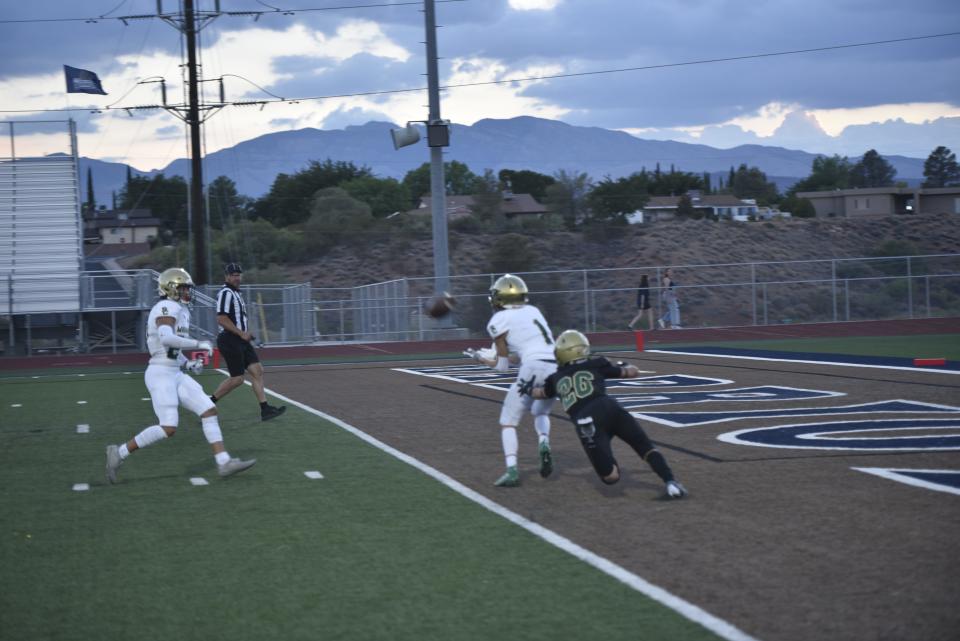 Will Warner (#1) hauled in two touchdowns in Snow Canyon's scrimmage on Friday night, and is one of the featured weapons for quarterback Hunter Johnson.