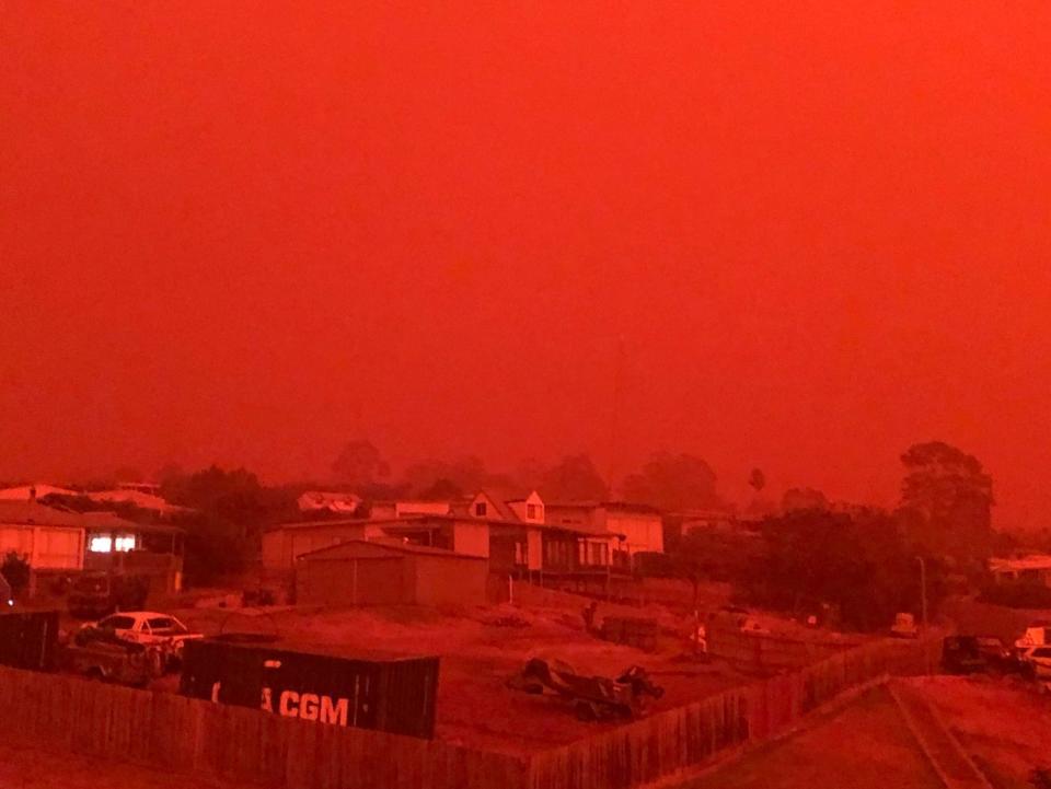 Mallacoota in East Gippsland, Victoria on January 4, 2020, where 4000 people were stranded. Source: AAP 