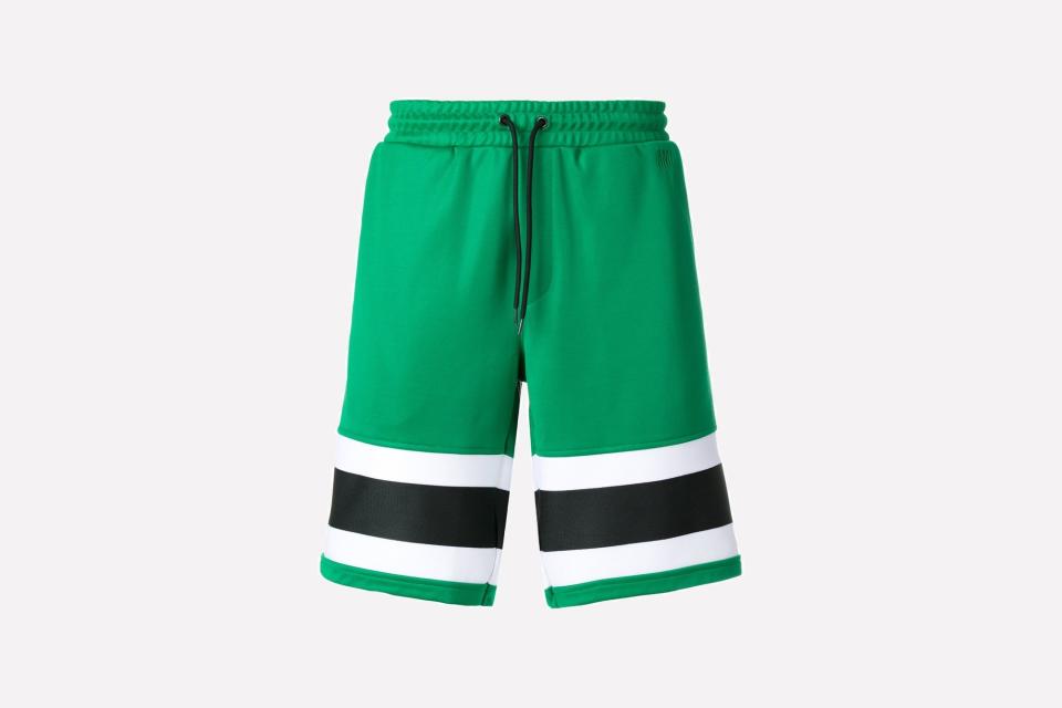 AMI side stripe drawstring shorts