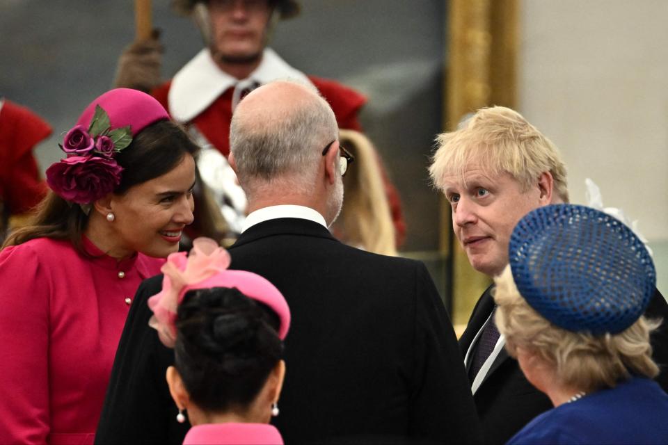 Boris Johnson attends the reception (POOL/AFP via Getty Images)