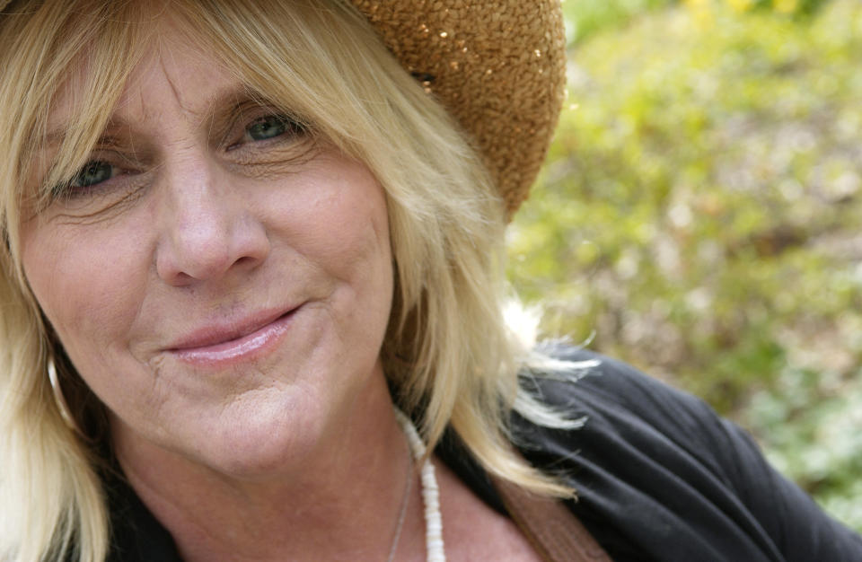 FILE - In this April 17, 2007 file photo, singer Pegi Young is photographed in New York's Central Park. Young, who with fellow musician and then-husband Neil Young helped found the Bridge School for children with speech and physical impairments, has died. Young died of cancer Tuesday, Jan. 1, 2019, in California, according to spokeswoman Michelle Gutenstein-Hinz. She was 66. (AP Photo/ Jim Cooper, File)