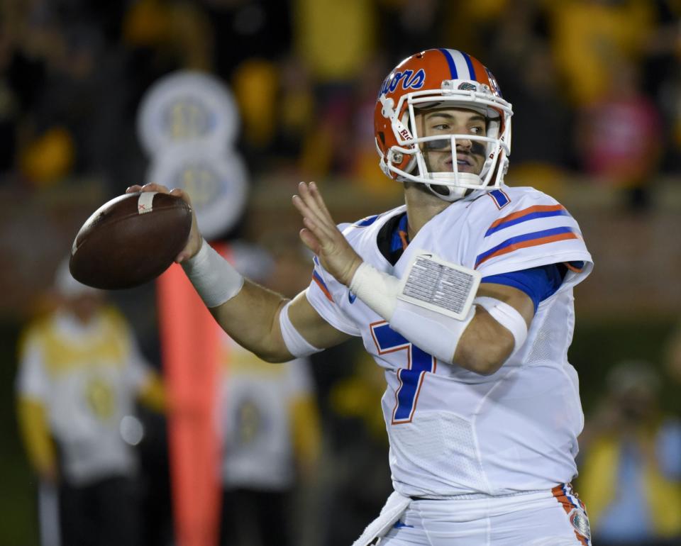 Will Grier will play his first games since October of 2015 in 2017. For West Virginia. (Getty)