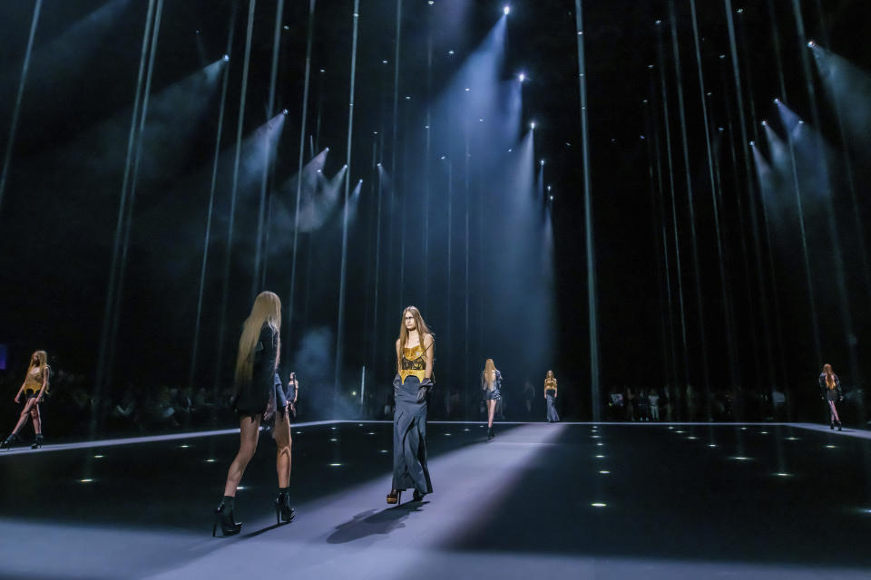 The Vera Wang collection is modeled during Fashion Week on Tuesday, Sept. 10, 2019 in New York. (Photo by Charles Sykes/Invision/AP)