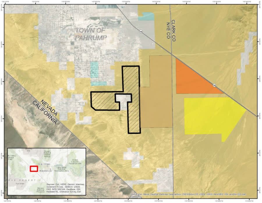 A map of the Rough Hat Clark County Solar Project on the BLM’s website.