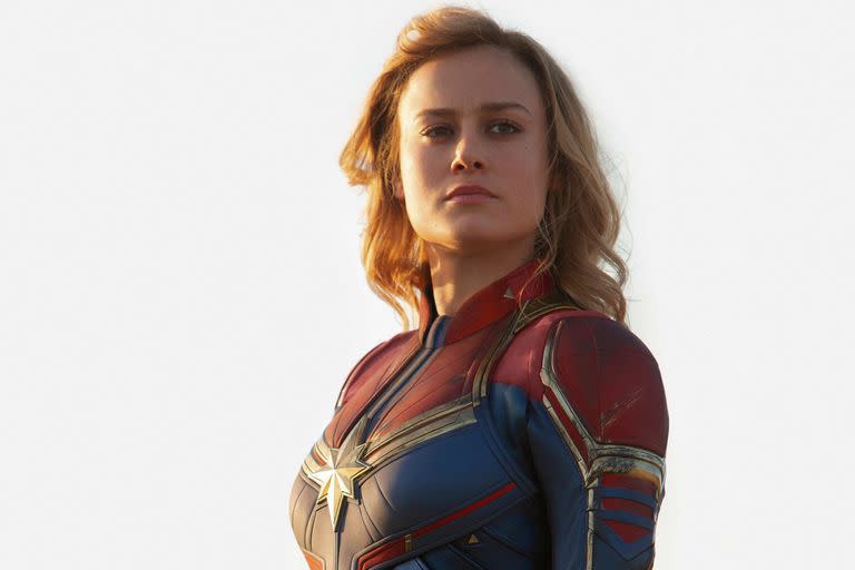 Brie Larson en Capitana Marvel (2018). Ahora retoma su papel en la pantalla con The Marvels, que llegará a las salas argentinas el próximo jueves