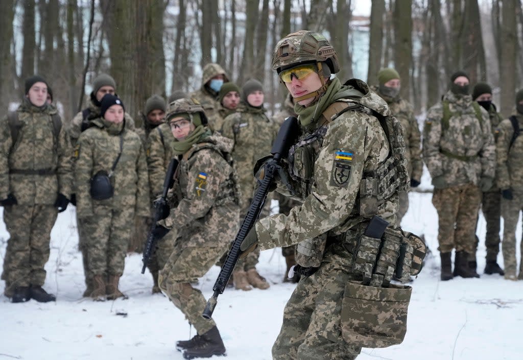 Members of Ukraine’s Territorial Defence Forces (Efrem Lukatsky/AP) (AP)