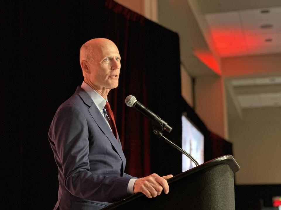 U.S. Sen. Rick Scott says if reelected, he intends to run for Senate president. Scott addressed an audience of about 700 people at the Ocean Center in Daytona Beach on Sunday, July 21, 2024.