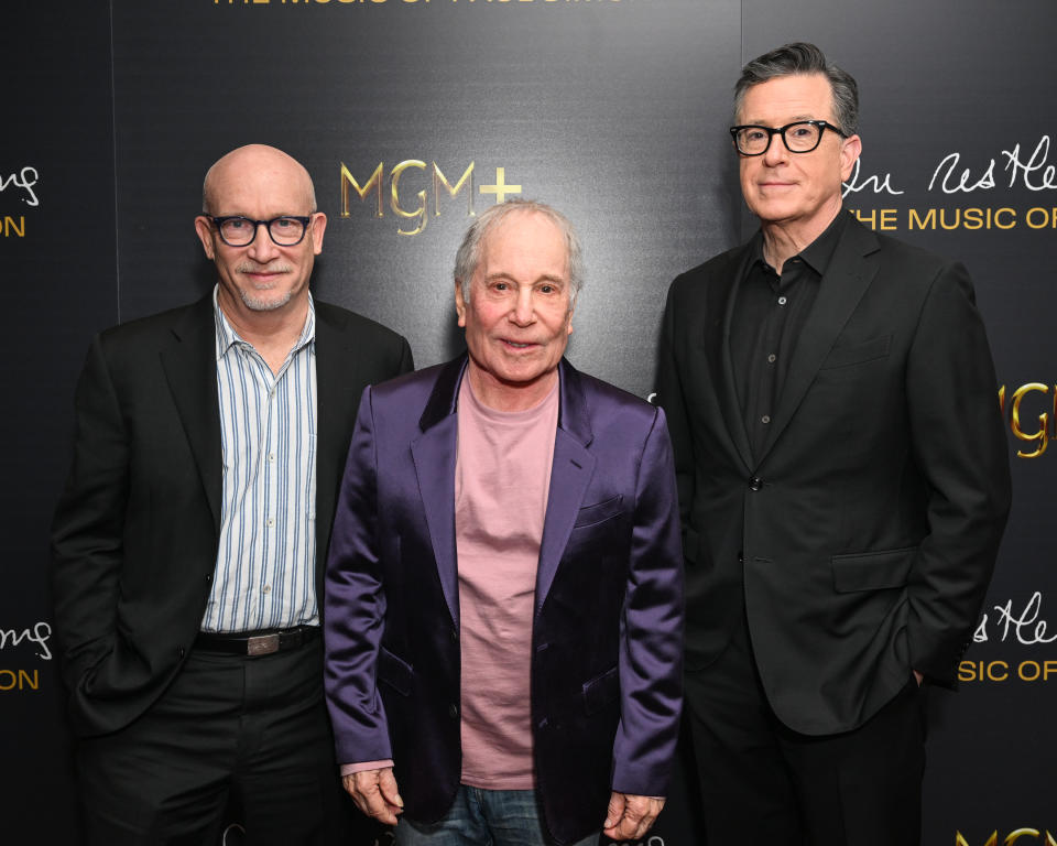 Alex Gibney, Paul Simon and Stephen Colbert