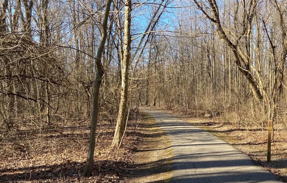 Trail 8 at McCormick's Creek State Park winds between the park's nature center and campground.